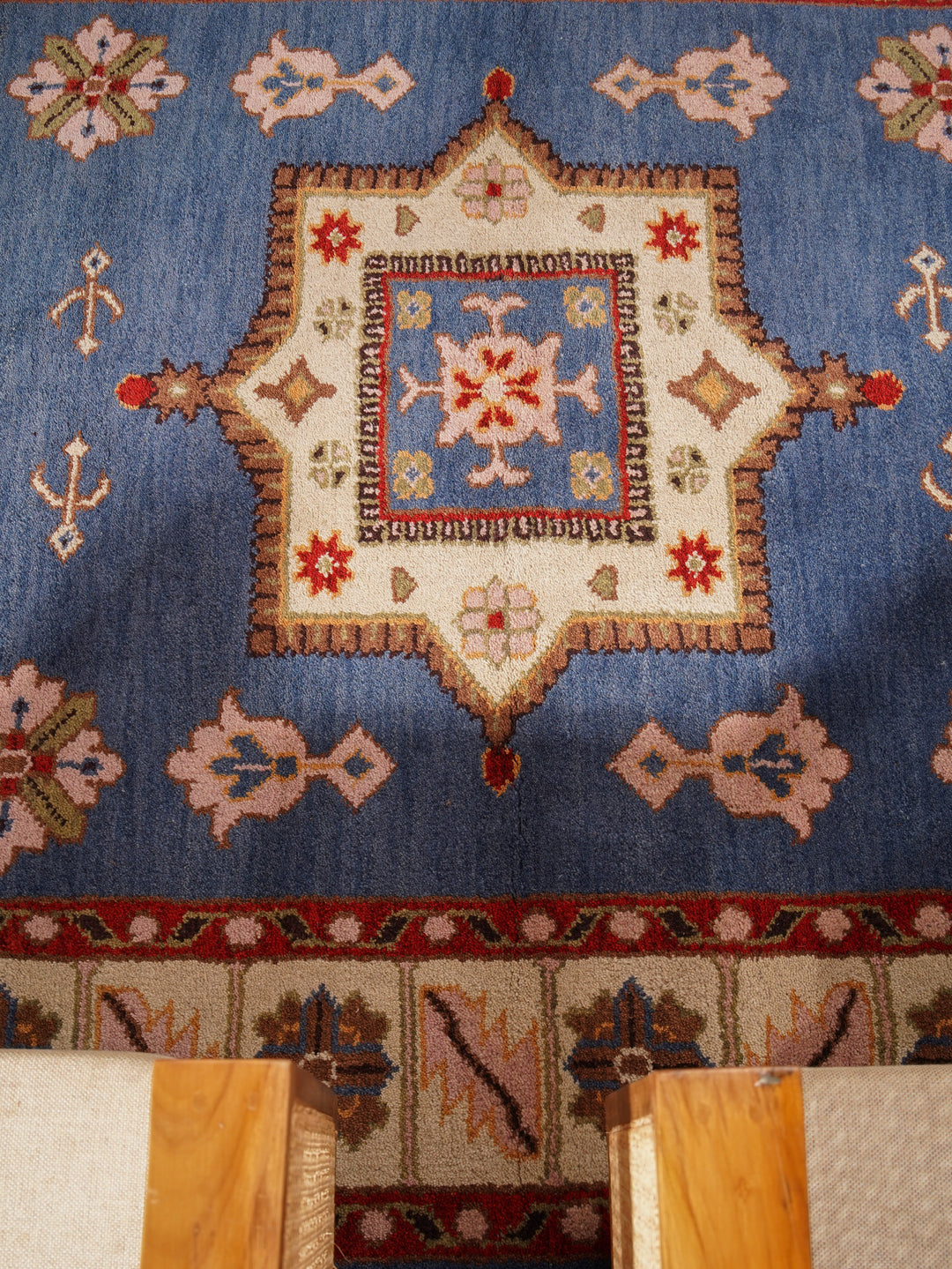 Afghan Hand Knotted Silk Wool Oriental Central Medallion Rug