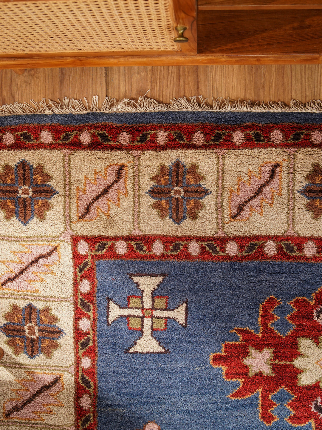 Afghan Hand Knotted Silk Wool Oriental Central Medallion Rug