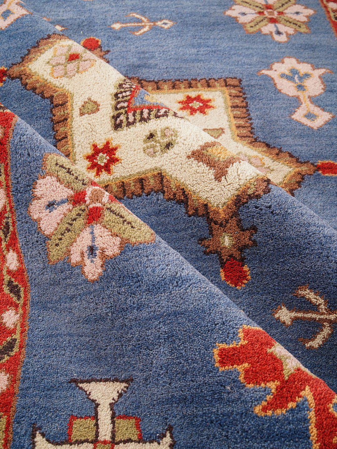Afghan Hand Knotted Silk Wool Oriental Central Medallion Rug