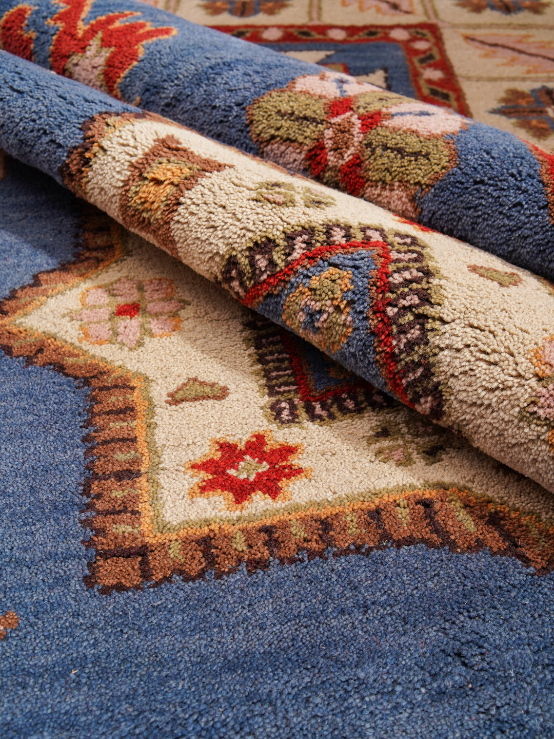 Afghan Hand Knotted Silk Wool Oriental Central Medallion Rug