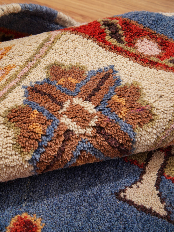 Afghan Hand Knotted Silk Wool Oriental Central Medallion Rug