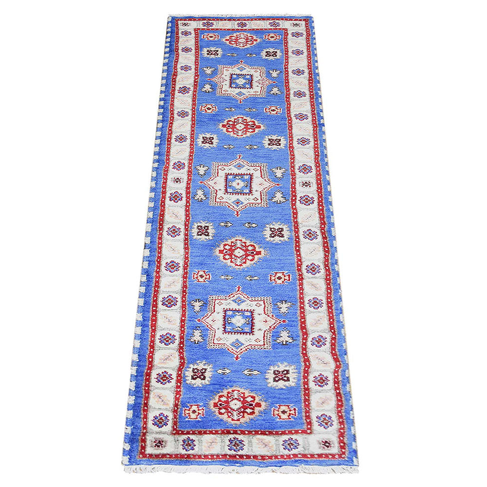 Afghan Hand Knotted Silk Wool Oriental Central Medallion Rug