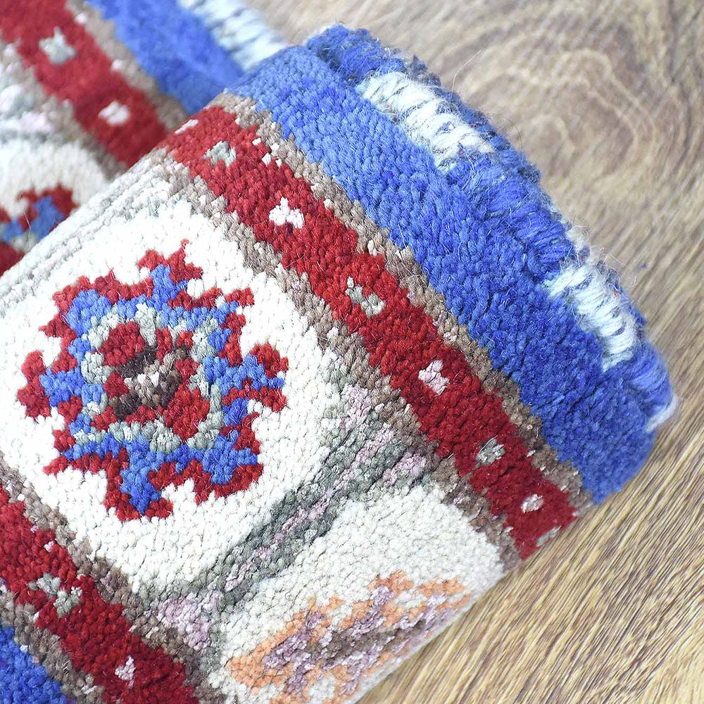 Afghan Hand Knotted Silk Wool Oriental Central Medallion Rug