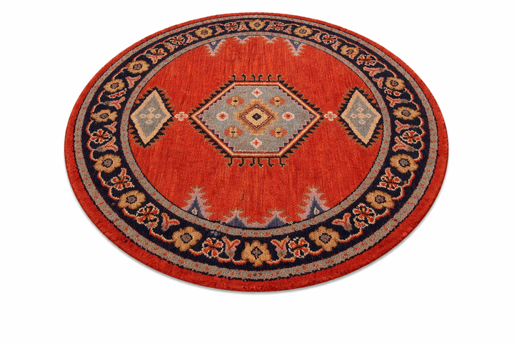 Afghan Hand Knotted Silk Wool Oriental Diamond Medallion Rug