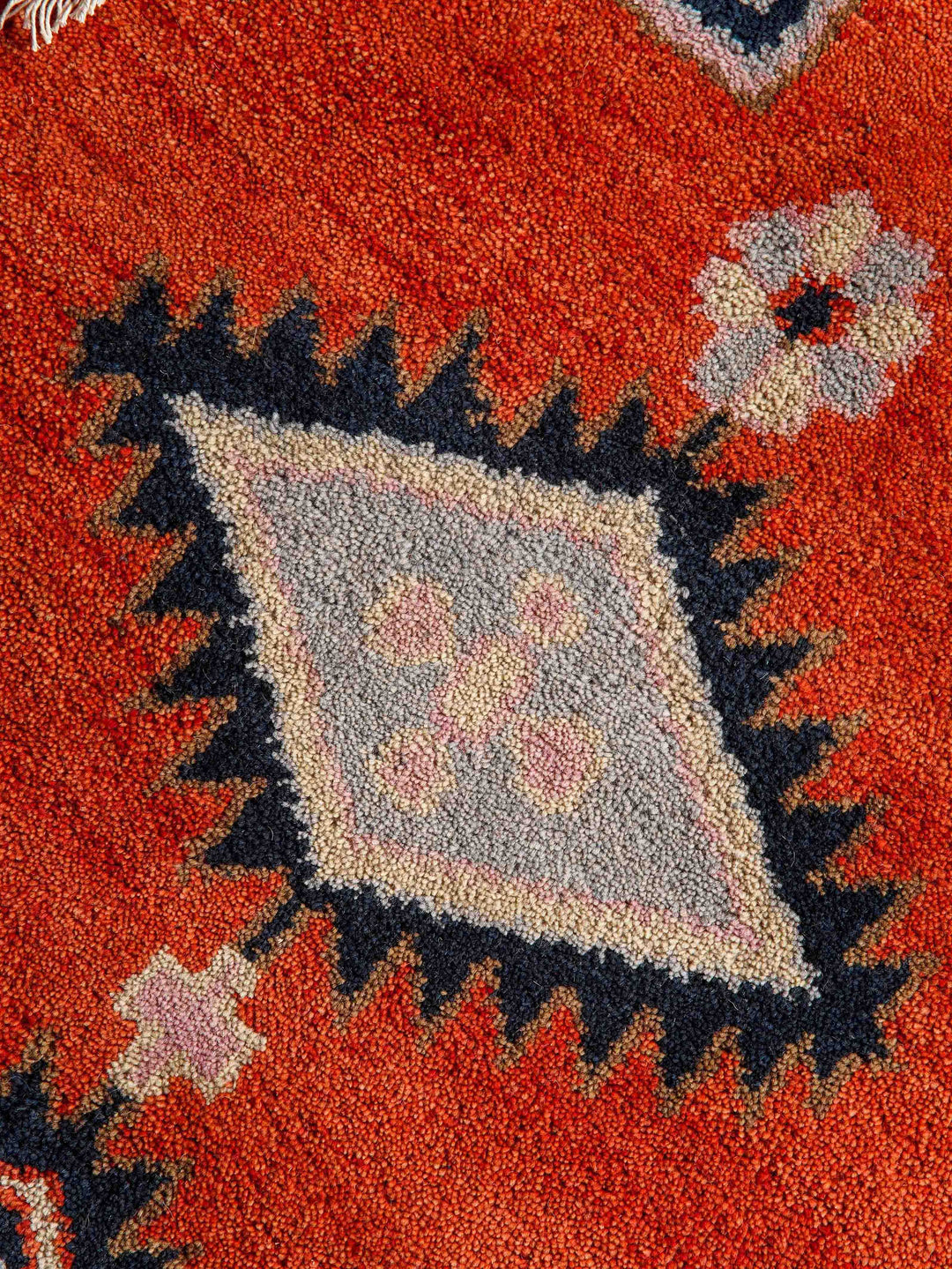 Afghan Hand Knotted Silk Wool Oriental Diamond Medallion Rug