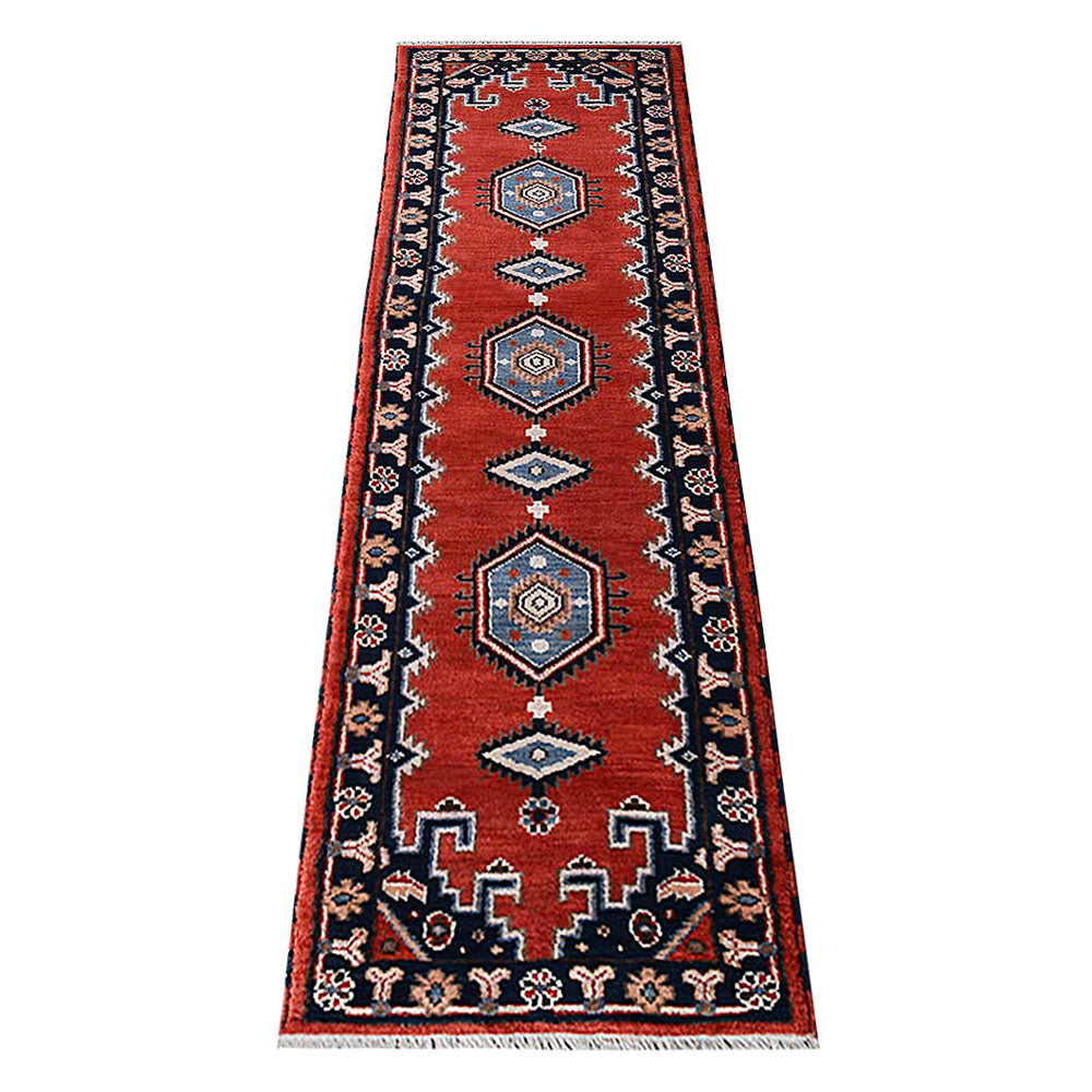 Afghan Hand Knotted Silk Wool Oriental Diamond Medallion Rug