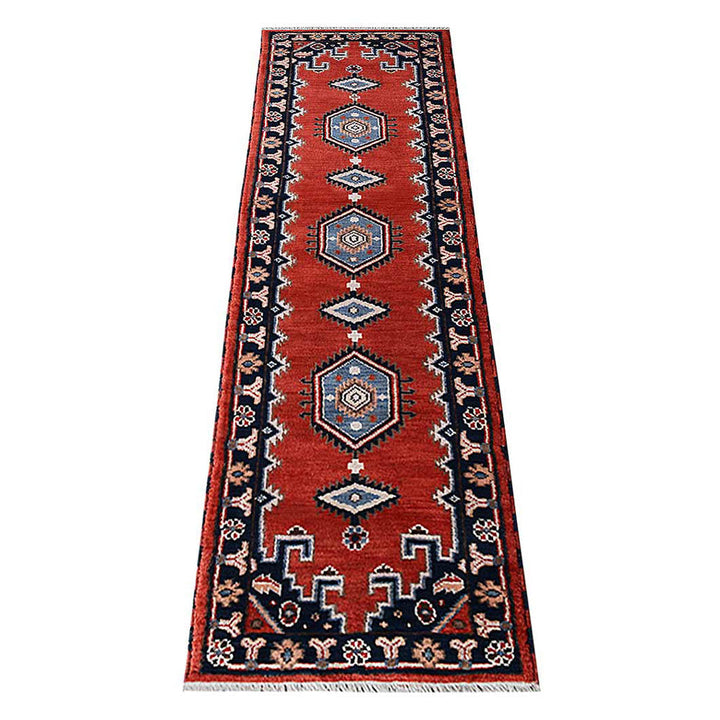 Afghan Hand Knotted Silk Wool Oriental Diamond Medallion Rug