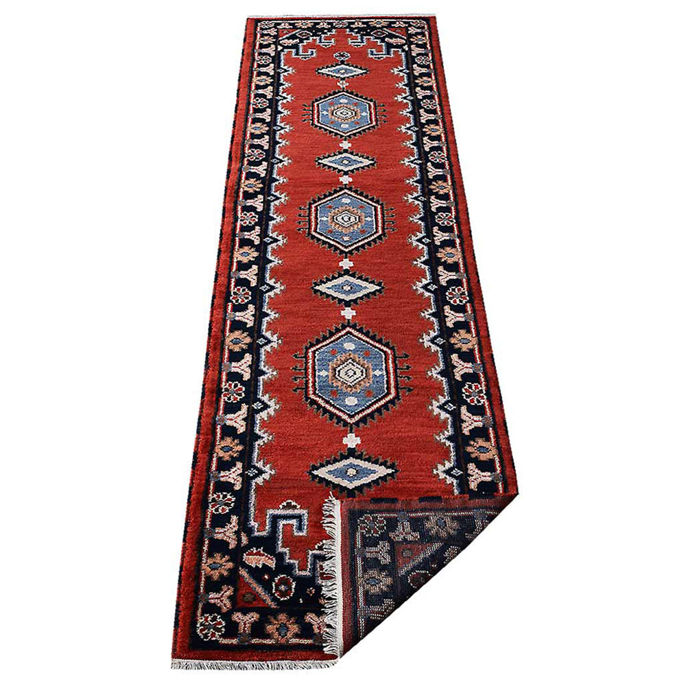 Afghan Hand Knotted Silk Wool Oriental Diamond Medallion Rug