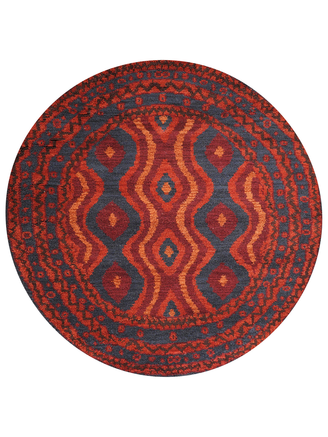 Afghan Hand Knotted Silk Wool Oriental Tribal Wave Rug