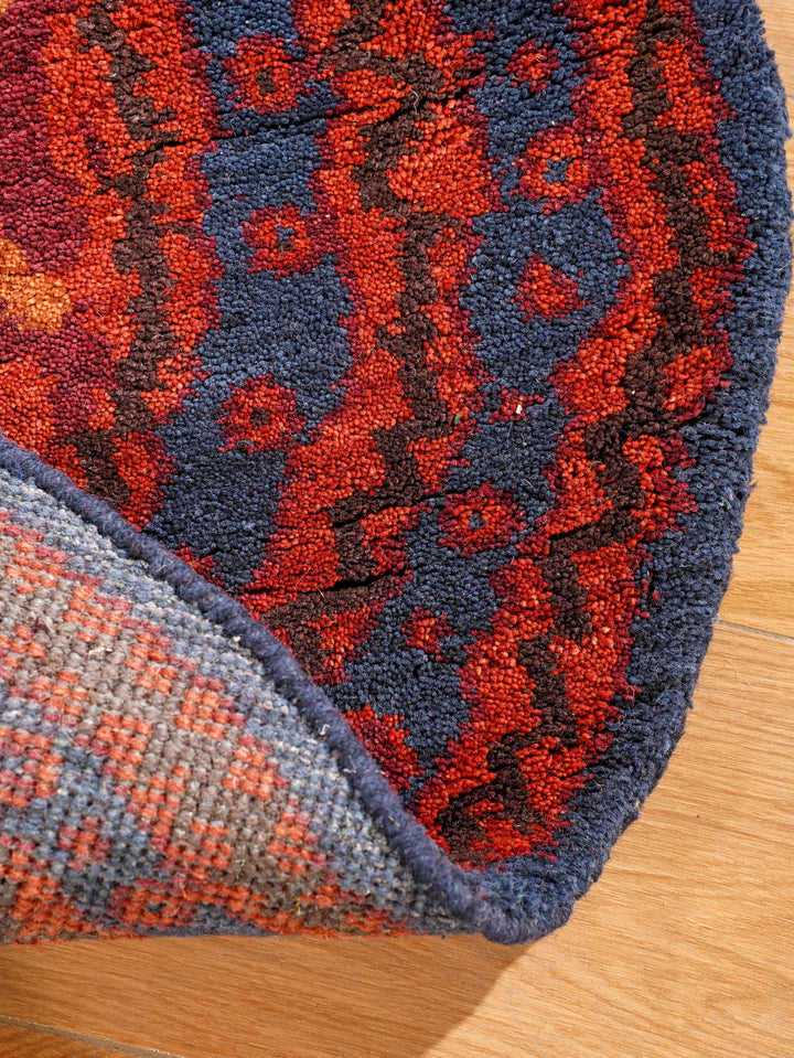 Afghan Hand Knotted Silk Wool Oriental Tribal Wave Rug