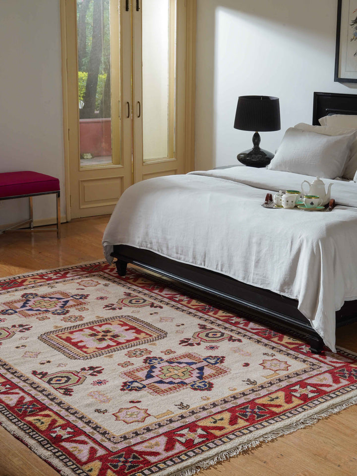 Afghan Hand Knotted Silk Wool Oriental Heritage Medallion Rug