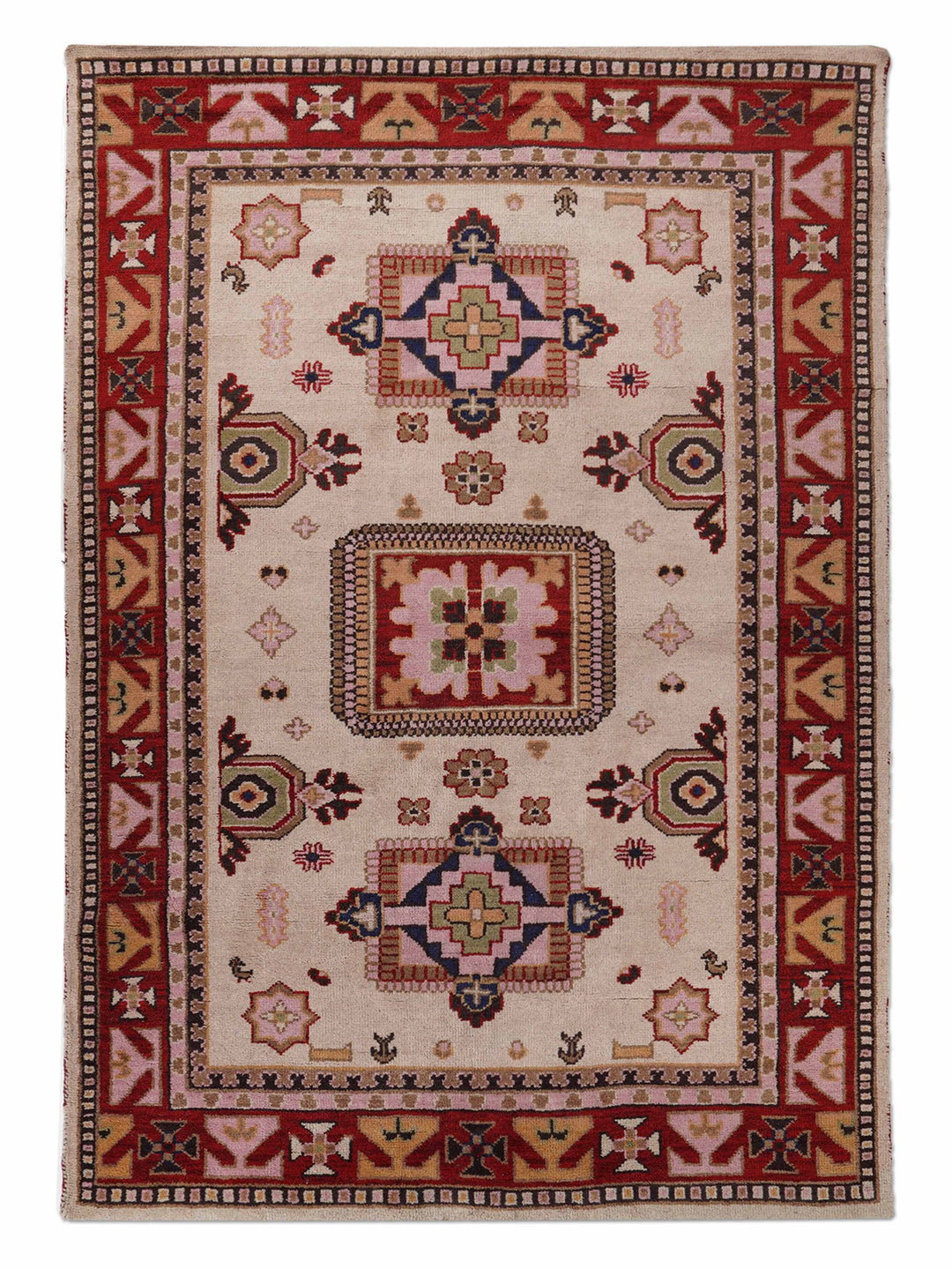 Afghan Hand Knotted Silk Wool Oriental Heritage Medallion Rug
