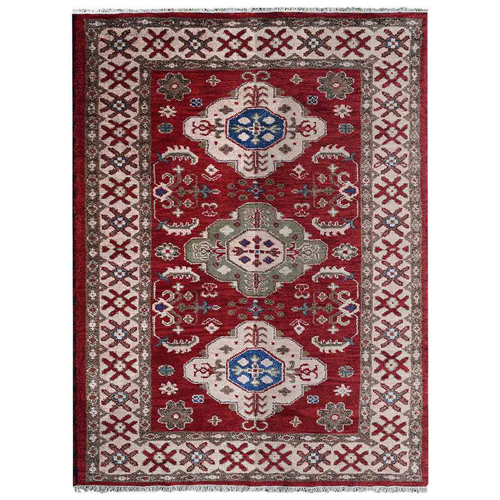 Hand Knotted Afghan Silk And Wool Oriental Rug