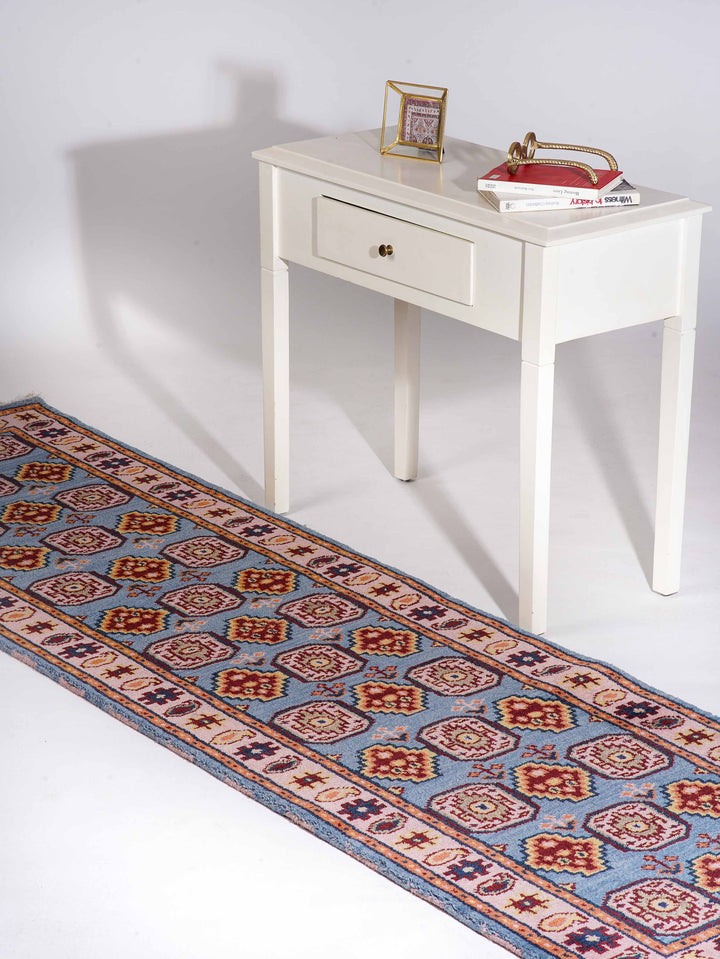 Afghan Hand Knotted Silk Wool Oriental Geometric Rug