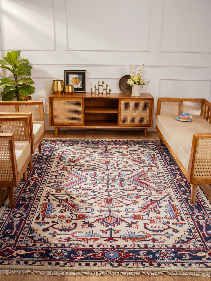 Afghan Hand Knotted Silk Wool Oriental Medallion Rug