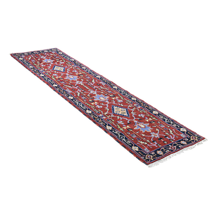 Hand Knotted Afghan Oriental Rug – Red Blue