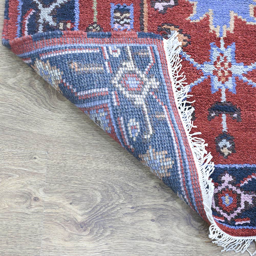 Hand Knotted Afghan Oriental Rug – Red Blue