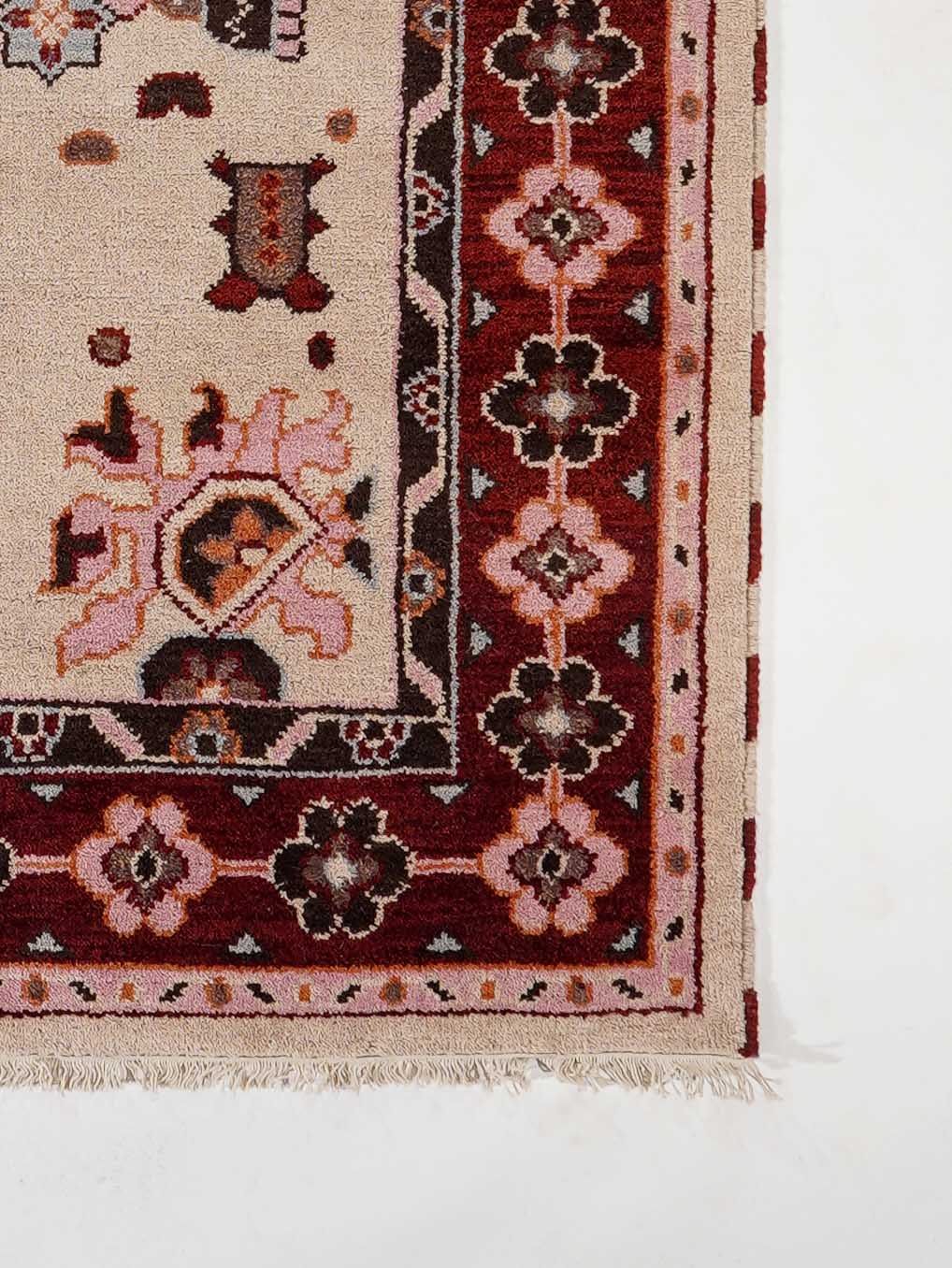 Heritage Medallion Afghan Hand Knotted Silk-Wool Oriental Rug