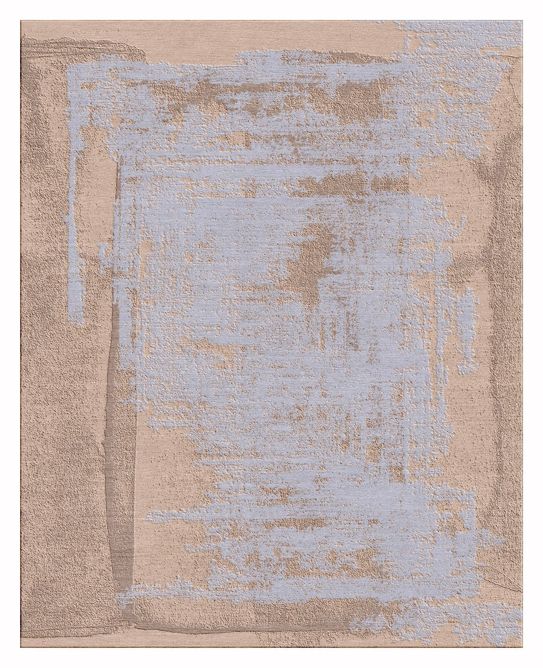 Abstract Hand-Knotted Wool Rug