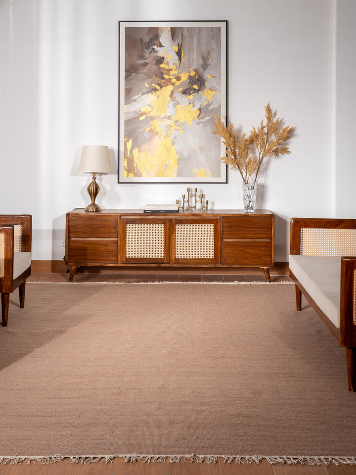 Hand Woven Wool Solid Rug – Clean Minimal Design