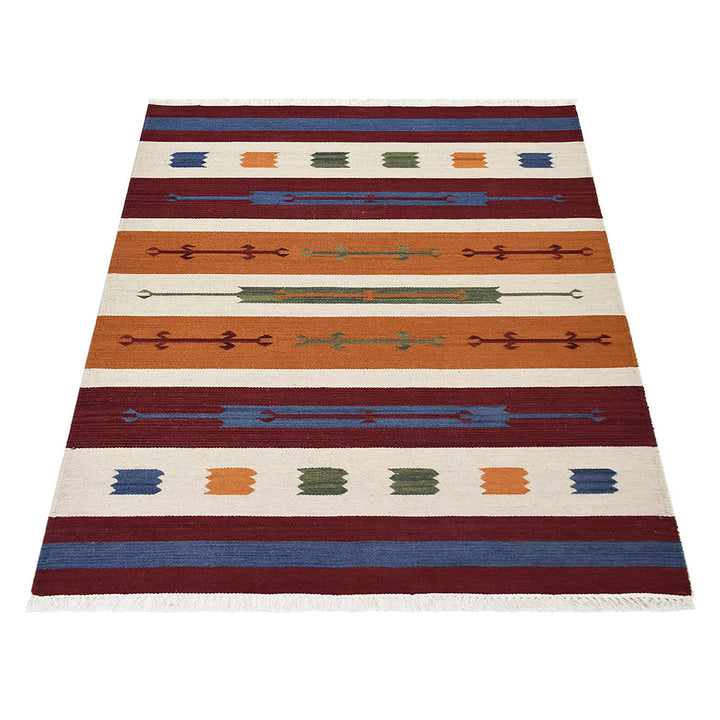 Nomad Strata Hand Woven Kilim Wool Flatweave Rug