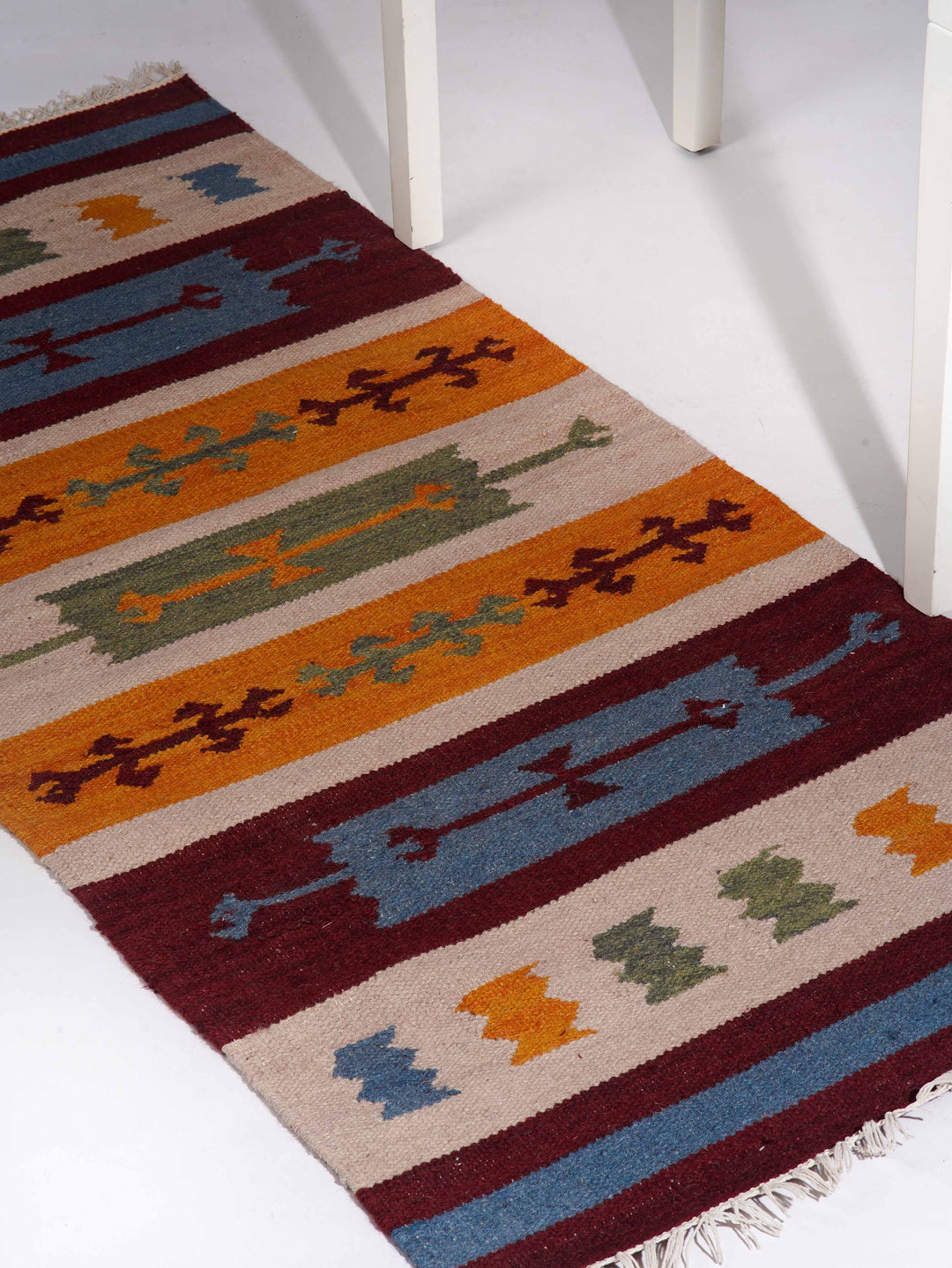 Nomad Strata Hand Woven Kilim Wool Flatweave Rug
