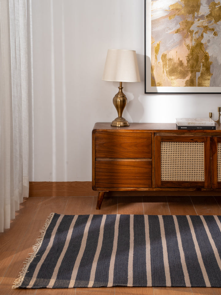 Urban Stripe Hand Woven Kilim Wool Flatweave Rug