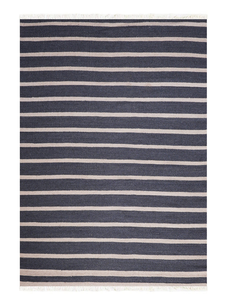 Urban Stripe Hand Woven Kilim Wool Flatweave Rug