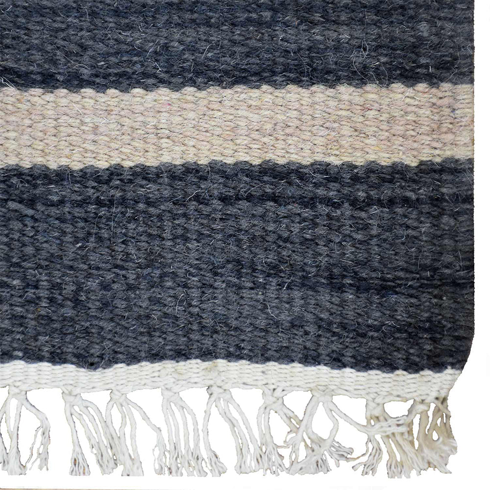Urban Stripe Hand Woven Kilim Wool Flatweave Rug