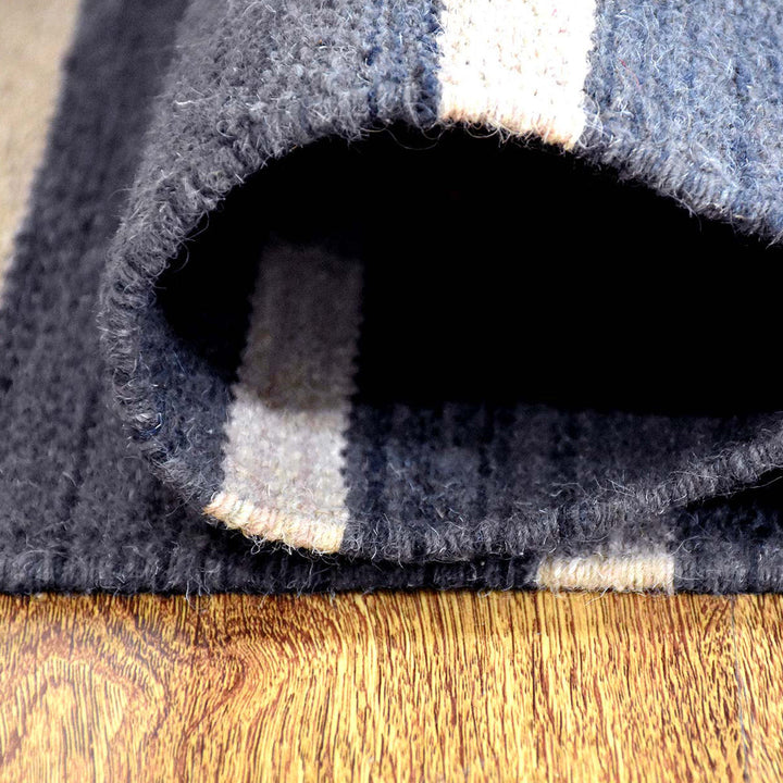 Urban Stripe Hand Woven Kilim Wool Flatweave Rug