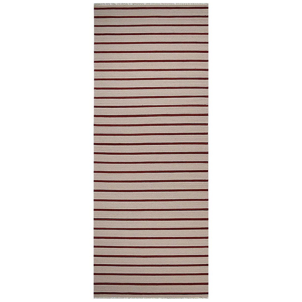 Hand Woven Flat Weave Kilim Wool Area Rug Contemporary Cream Charcoal D00118