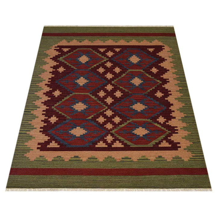 Heritage Mosaic Hand Woven Kilim Wool Flatweave Rug