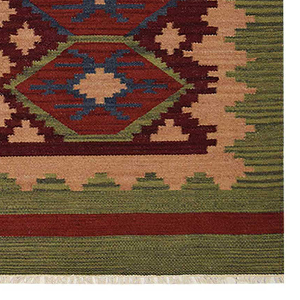 Heritage Mosaic Hand Woven Kilim Wool Flatweave Rug