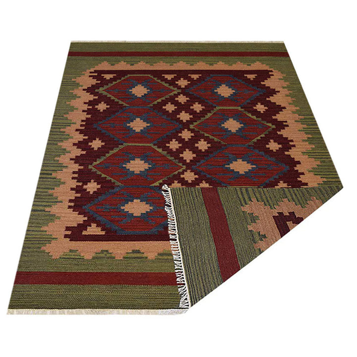 Heritage Mosaic Hand Woven Kilim Wool Flatweave Rug
