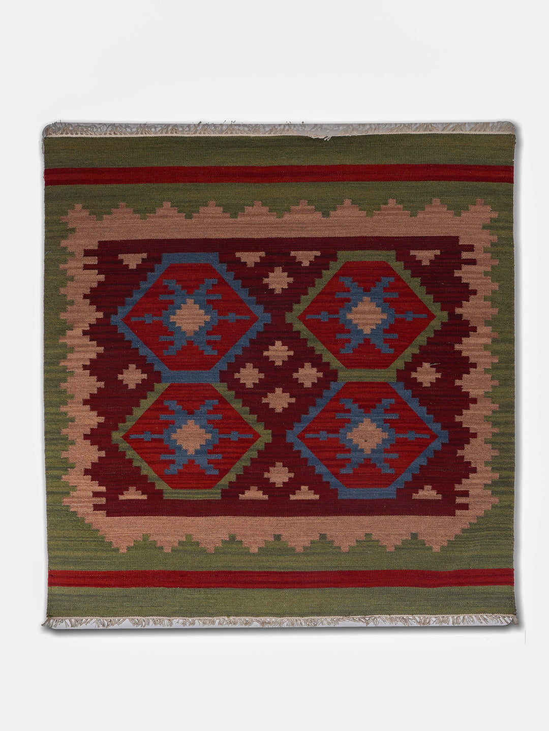 Heritage Mosaic Hand Woven Kilim Wool Flatweave Rug