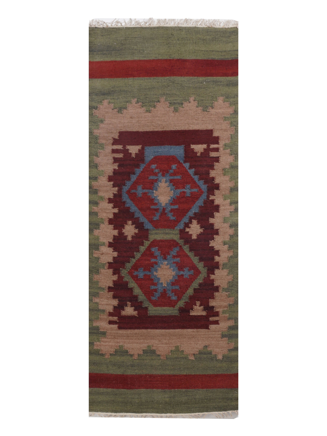 Heritage Mosaic Hand Woven Kilim Wool Flatweave Rug