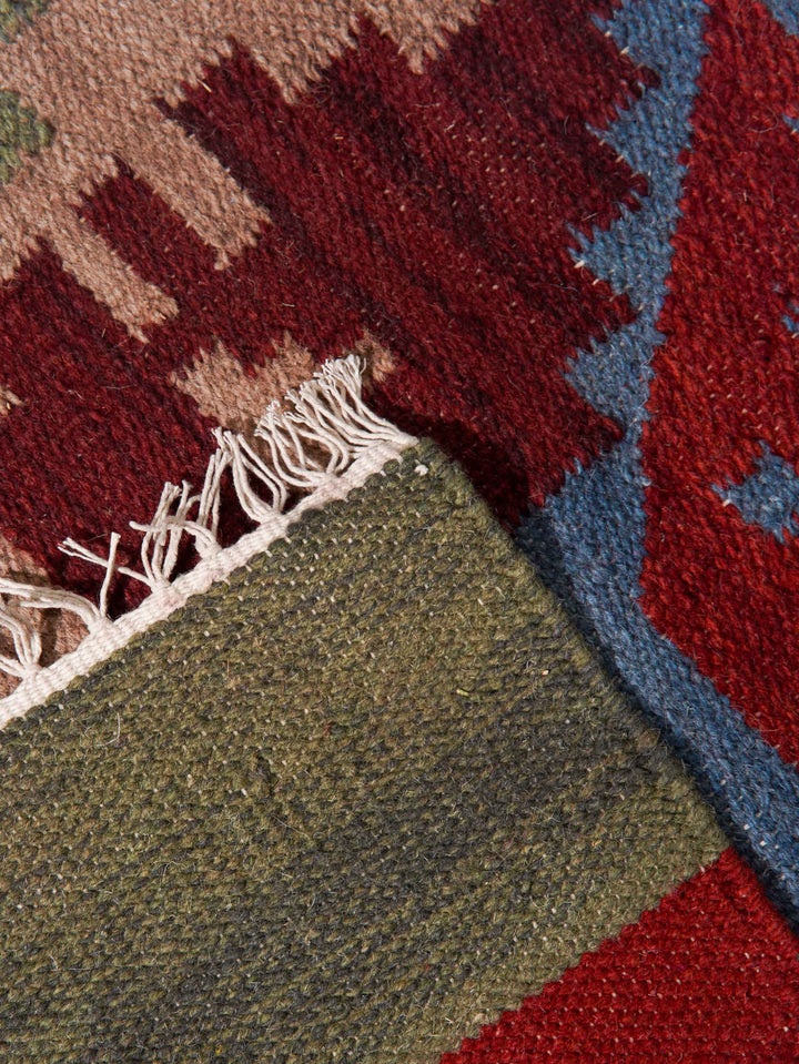 Heritage Mosaic Hand Woven Kilim Wool Flatweave Rug