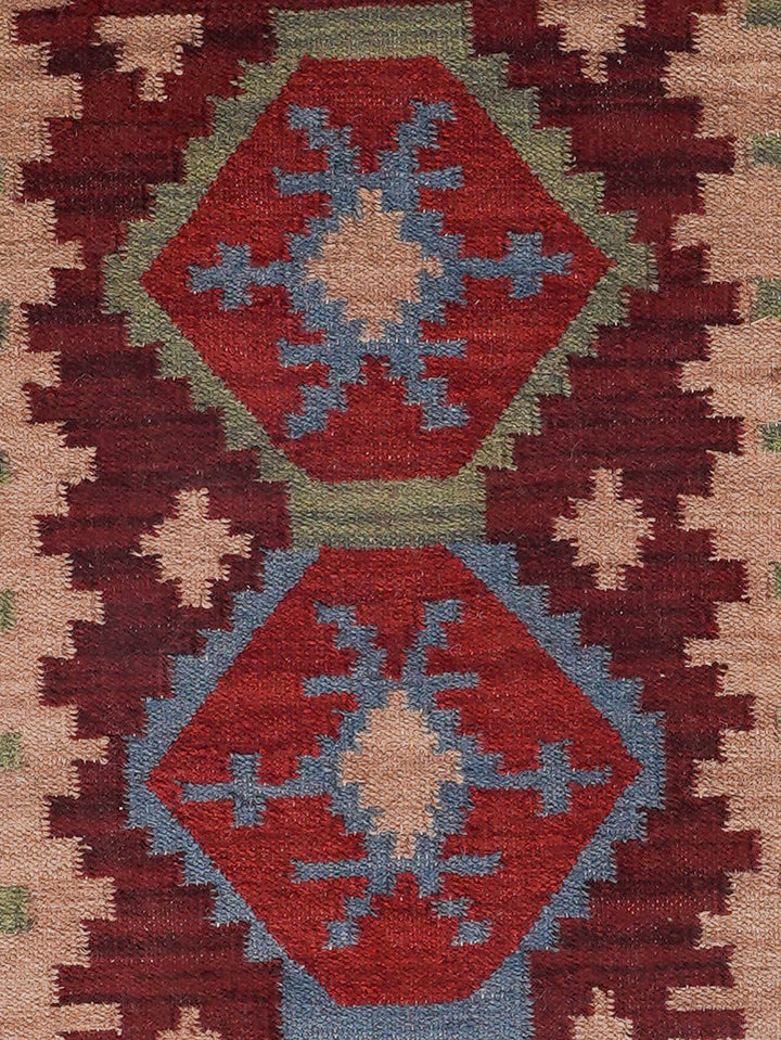 Heritage Mosaic Hand Woven Kilim Wool Flatweave Rug