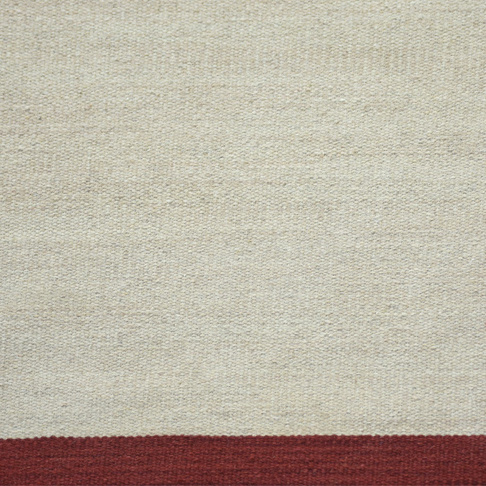 Hand Woven Flat Weave Kilim Wool Area Rug Contemporary Cream Wine D00123