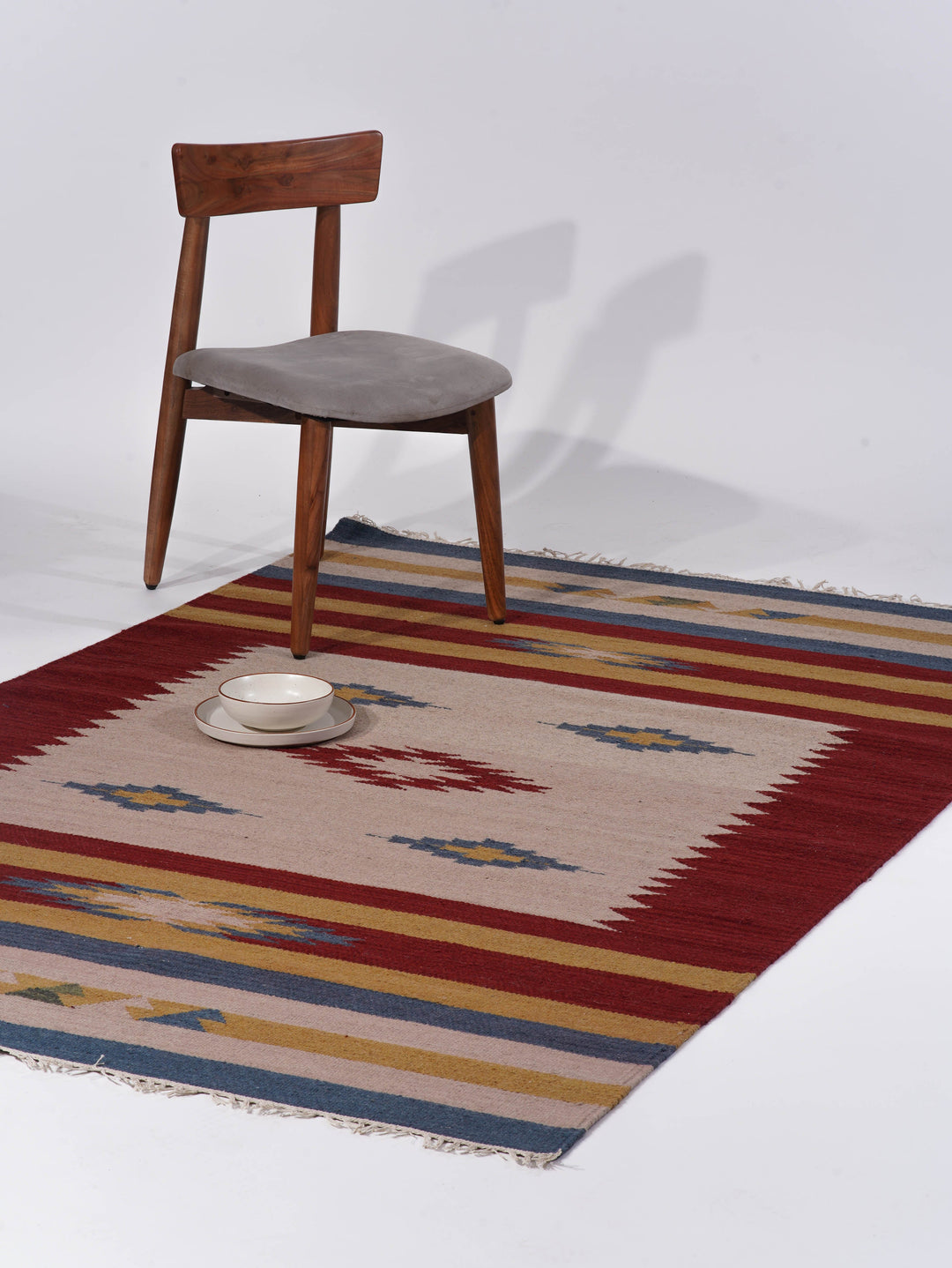 Tribal Echo Hand Woven Kilim Wool Flatweave Rug