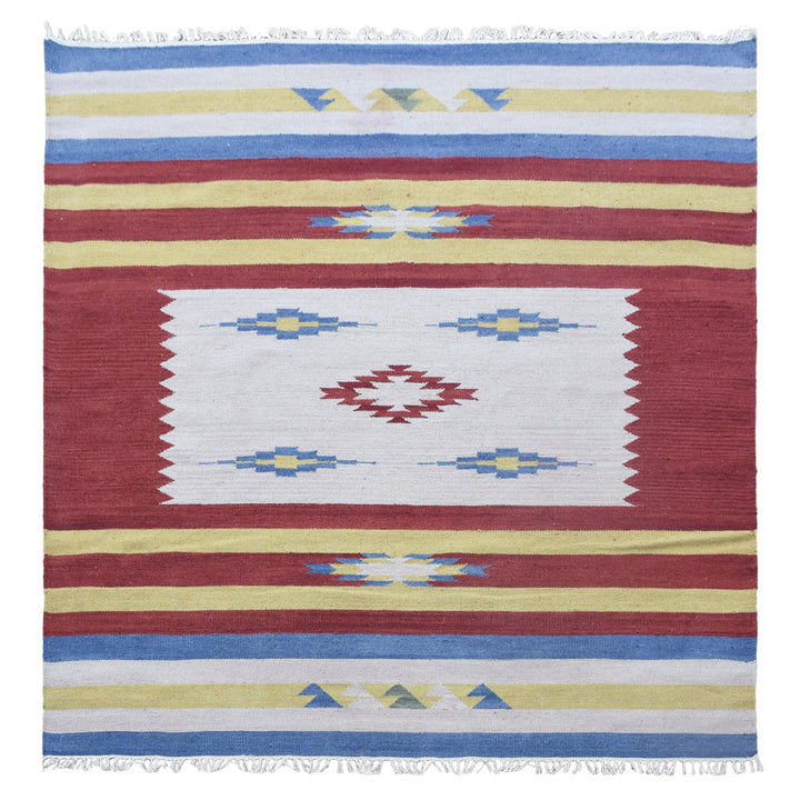 Tribal Echo Hand Woven Kilim Wool Flatweave Rug