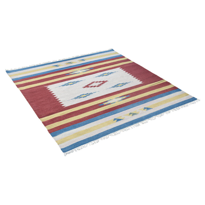 Tribal Echo Hand Woven Kilim Wool Flatweave Rug
