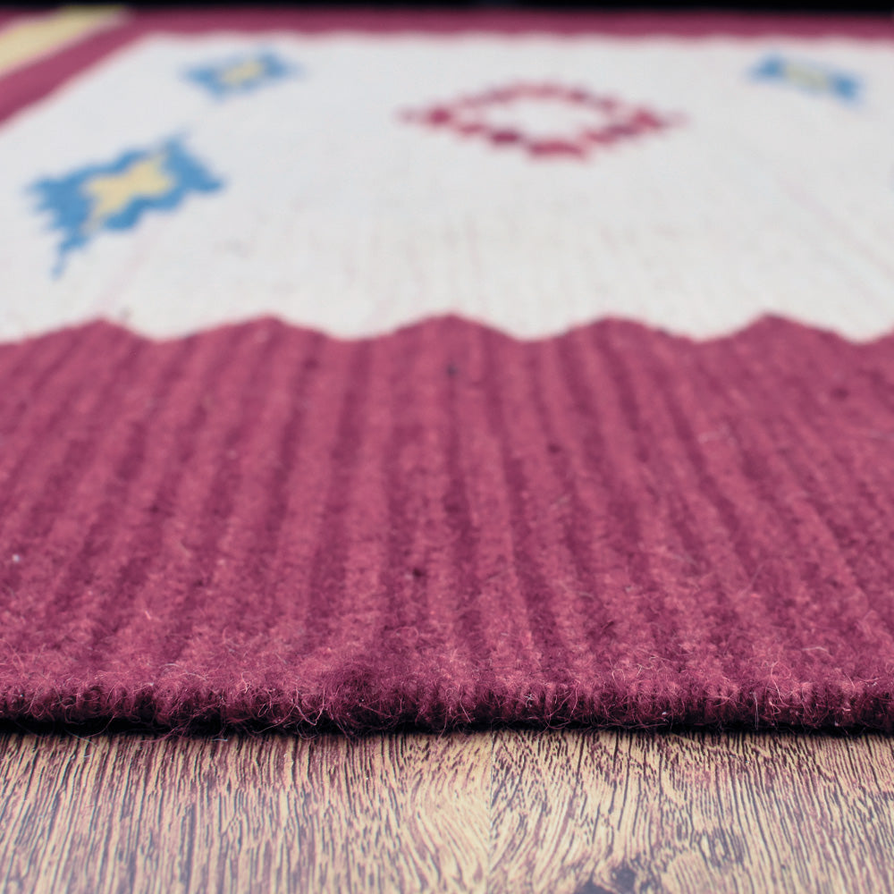Tribal Echo Hand Woven Kilim Wool Flatweave Rug