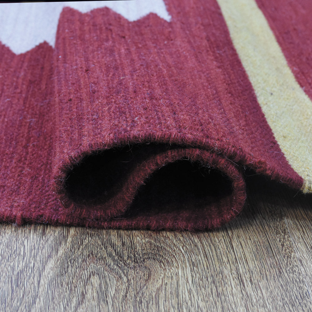 Tribal Echo Hand Woven Kilim Wool Flatweave Rug