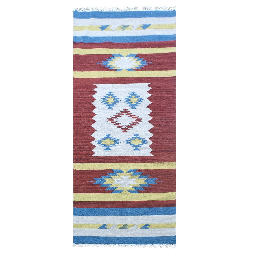 Tribal Echo Hand Woven Kilim Wool Flatweave Rug