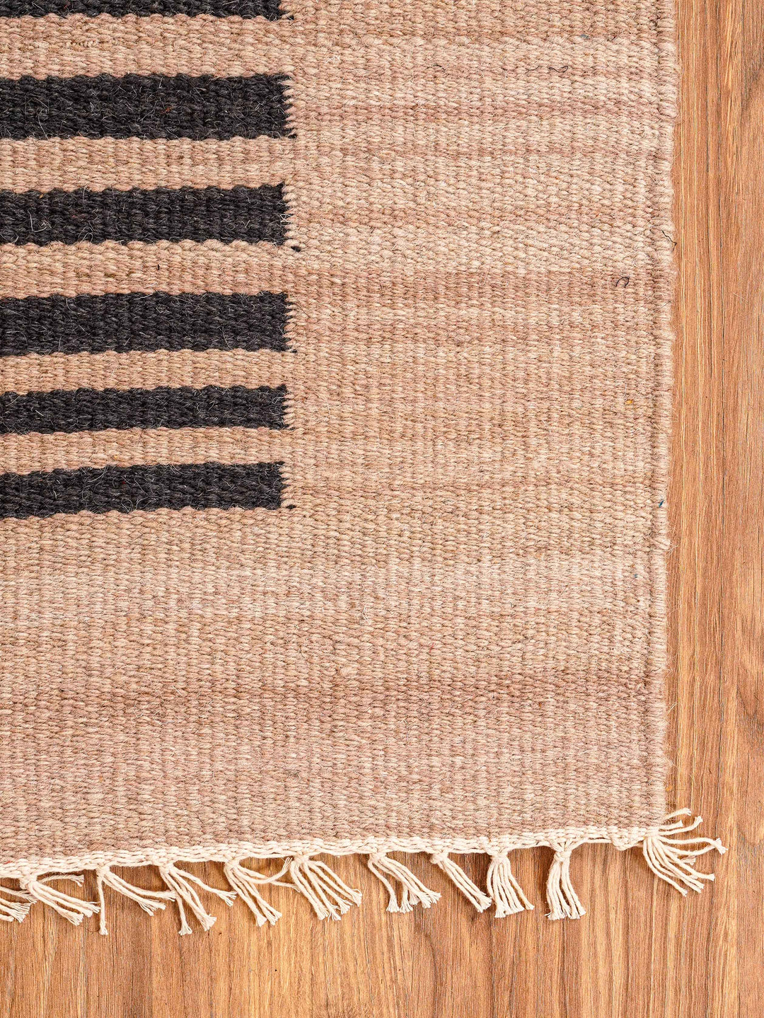 Linear Harmony Hand Woven Kilim Wool Flatweave Rug