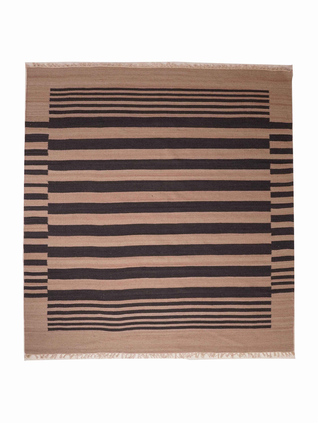 Linear Harmony Hand Woven Kilim Wool Flatweave Rug
