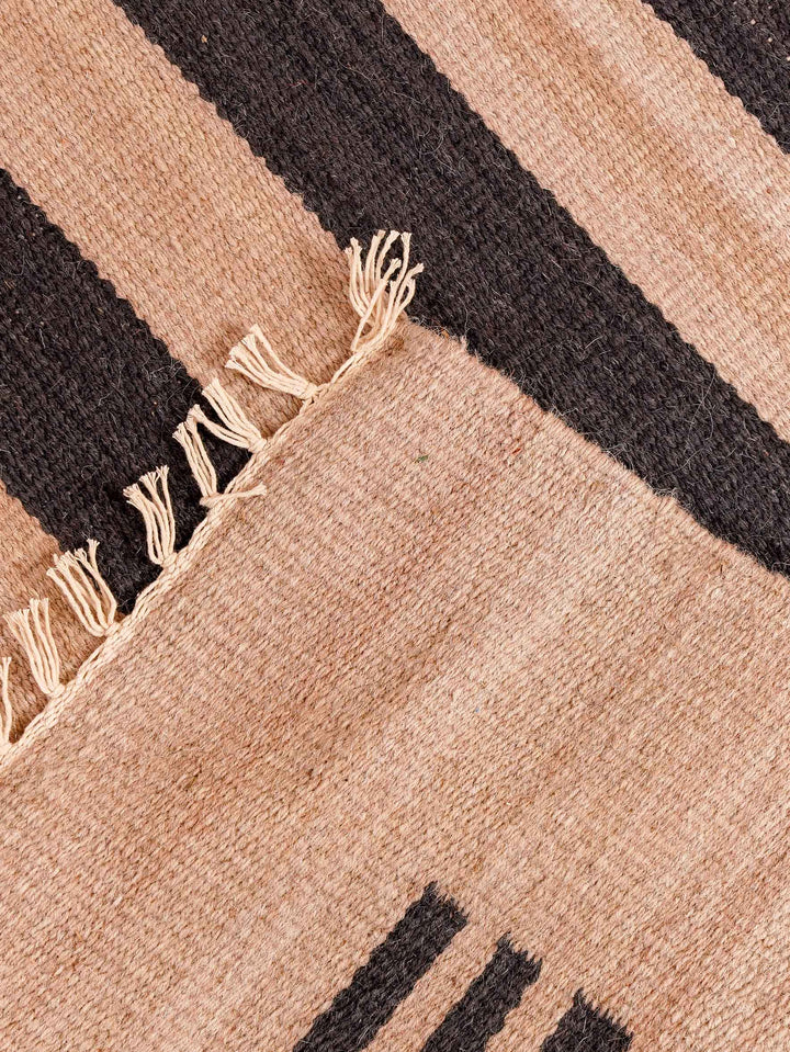 Linear Harmony Hand Woven Kilim Wool Flatweave Rug
