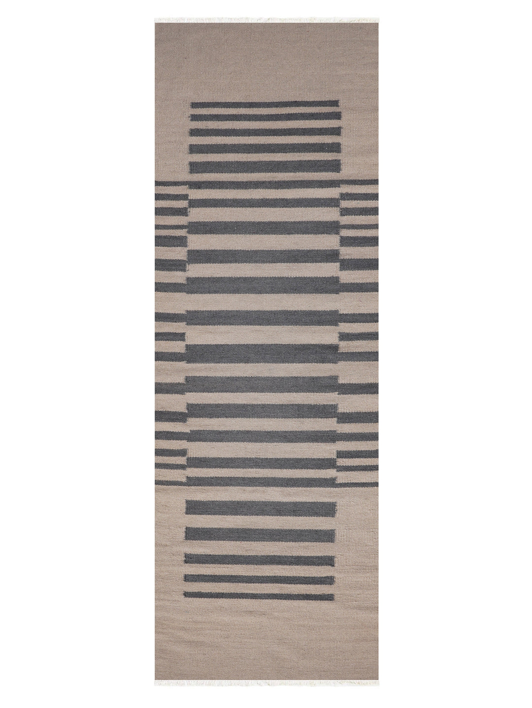 Linear Harmony Hand Woven Kilim Wool Flatweave Rug