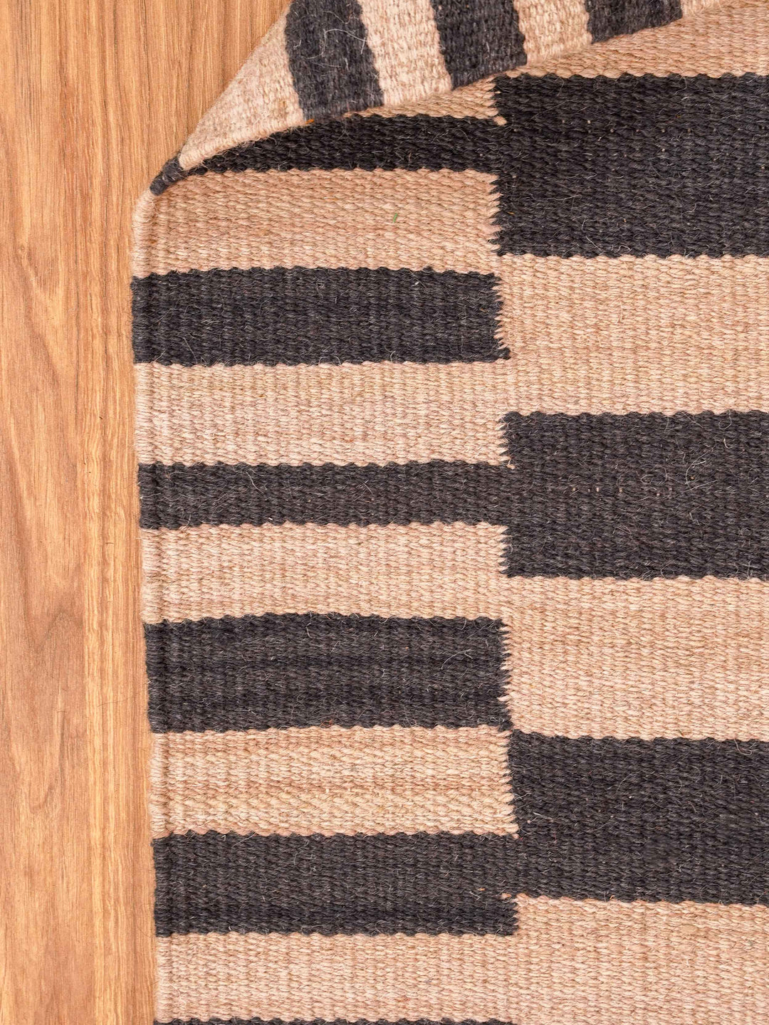 Linear Harmony Hand Woven Kilim Wool Flatweave Rug